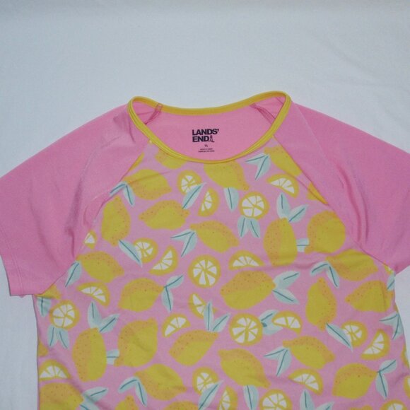 3pc Lands End Mix Match Pink Striped Lemons Bikini Rash Guard Swimsuit Set Sz 14 - Picture 11 of 16